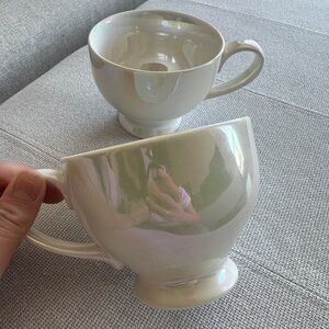 Elegant Iridescent Teacup Pair